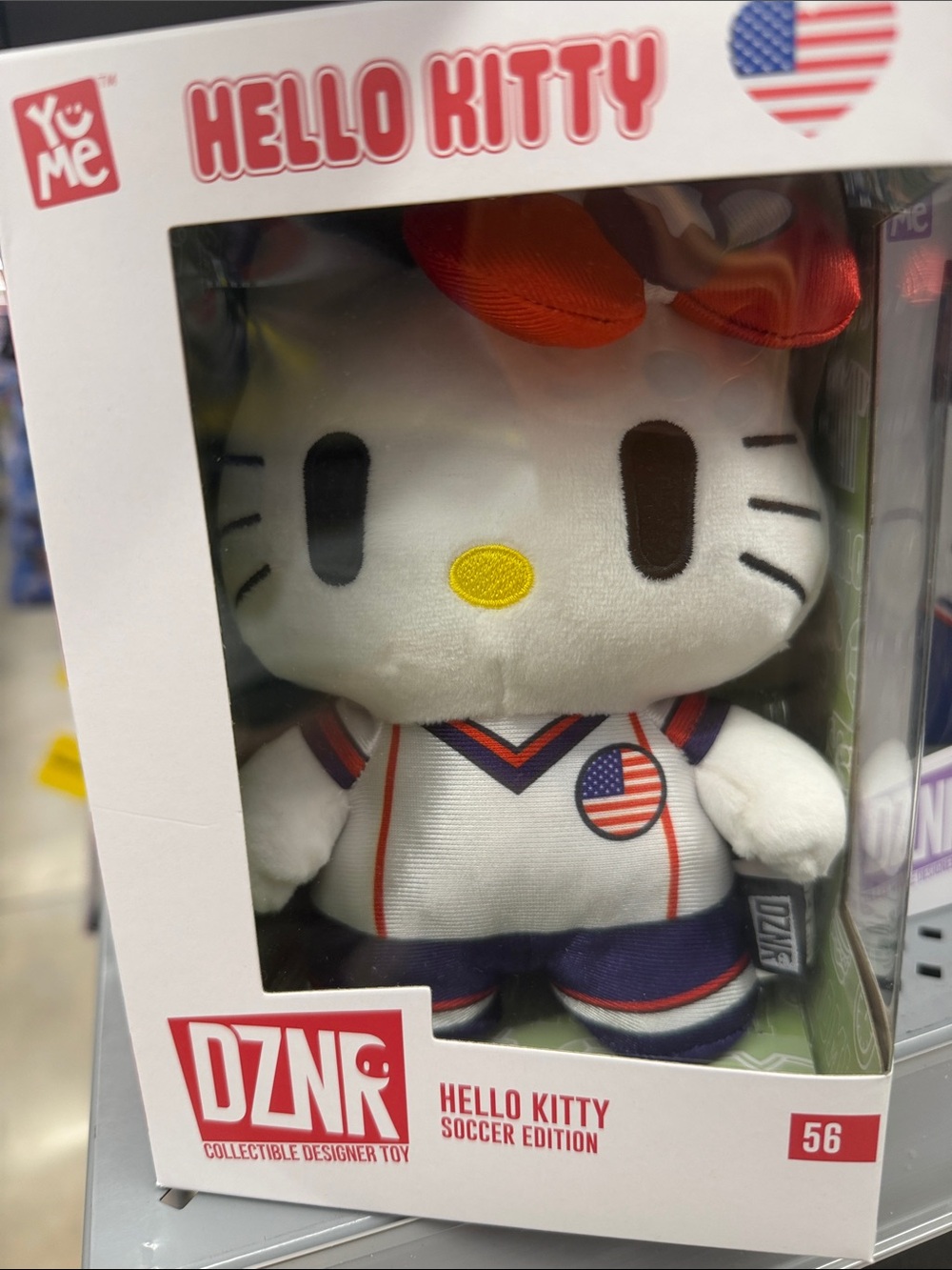 Hello Kitty Plush in White, Red & Navy Soccer Outfit